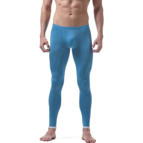 Skinly Thin Thermal Underwear Bottoms for Men Seamless Leggings Warm Keeping Pants Ultra-Thin Slim Fit Long Pants Winter Autumn