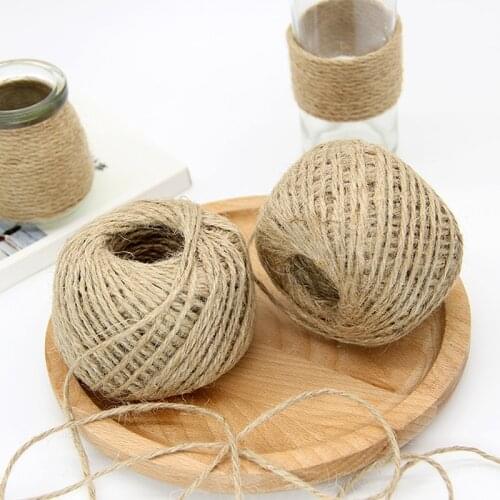 50 Meters Natural Burlap Hessian Jute Twine Cord Hemp Rope Party Wedding Gift Wrapping Cords Thread DIY Scrapbooking Craft Decor