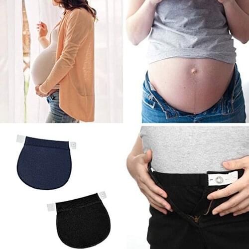 Pregnancy Waistband Belt Elastic Pants Maternity Adjustable Extended Button Pant Belts Elastic Pants Pregnant Wear Spuc Belts