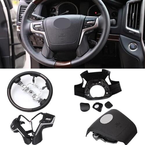 Car Steering Wheel Replacement Wooden Non-Slip Breathable Steering Wheel Car Accessories For Toyota Land Cruiser 200 2008 - 2016
