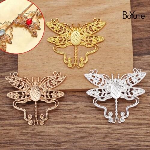 BoYuTe (10 Pieces/Lot) 53*44MM Alloy Dragonfly Materials Handmade DIY Jewelry Accessories for Ancient Palace Hair Jewelry Making