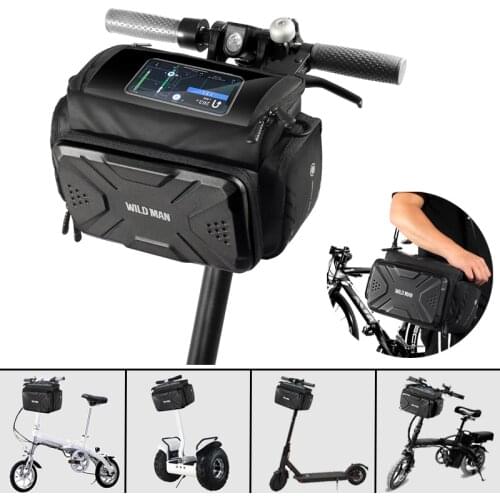 WILD MAN Electric Scooter Bag Phone Holder Accessories Waterproof for Xiaomi Scooter Carrying Bag Bicycle Front Large 3L 4L 5L