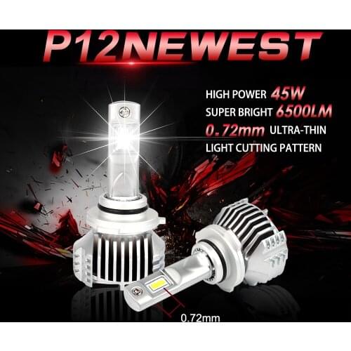 1 Set Super bright P12 Car Led Headlight Bulb 90W 13000lm headlamp 6500K H4 H7 H11 9005 9006 9012 H15 H16 new style car headligh