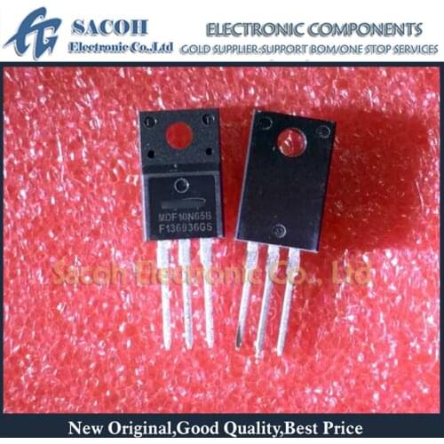 10Pcs MDF10N65B or MDF10N65BTH or MDF10N60B or MDF10N60G or SVF10N65F TO-220F 10A 650V Power MOSFET