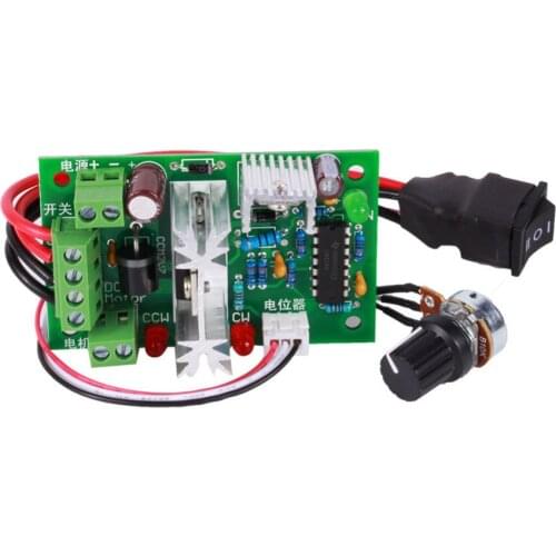 10V 12V 24V 30V Adjustable DC Motor PWM Controller Reversing Switch 120W motor regulator
