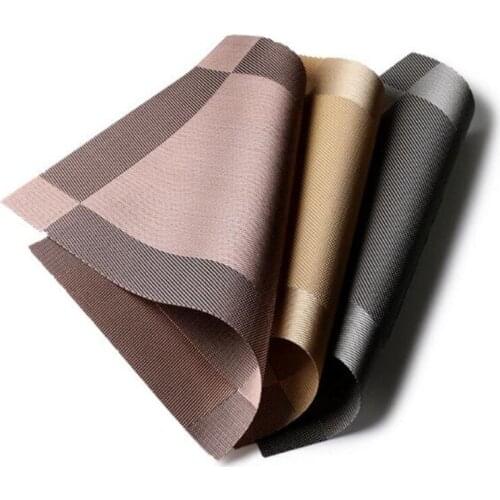 2pcs European PVC Placemat Non-slip Heat Insulation Western Placemat Family Hotel Desktop Decoration Mat Dining Table Decor