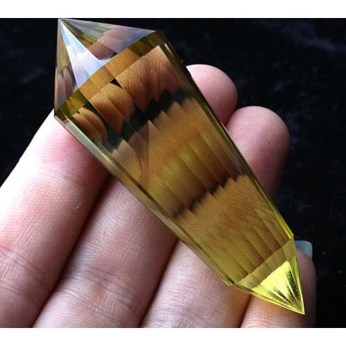45g 24 sided VOGEL Style Natural citrine QUARTZ CRYSTAL DT wand POINT