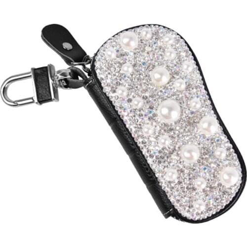 Diamond Car Key zipper Case Luxury Crystal Keychains Car Key Cover Wallet Rhinestones Auto Key Holder Storage Women Girl Key Bag