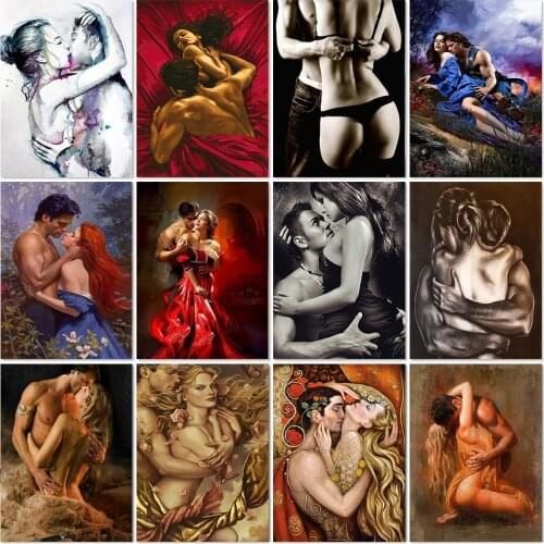 Couple Love Diamond Painting Nude Woman Pictures Rhinestones Diamond Embroidery Sexy Art Men And Women Mosaic Picture Decor Gift