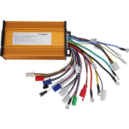 E-Bike Brushless Speed Motor Controller for Electric Scooter Three-Mode Sinusoid 12 Tube Motor Brushless Controller E-bike Parts
