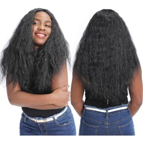 ZM Long Kinky Curly Synthetic Heat Resistant Wigs Grey/Brown/Red Wavy Wig For Black Women Ombre Fluffy African American Natural