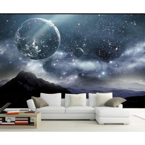 Custom photo mural 3d wallpaper Science fiction earth starry universe home decor living room wallpaper for walls 3 d
