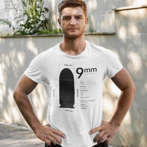 Luger T Shirt 9mm T-Shirt Printed Men Tee Shirt Plus size Awesome 100 Cotton Short-Sleeve Summer Tshirt