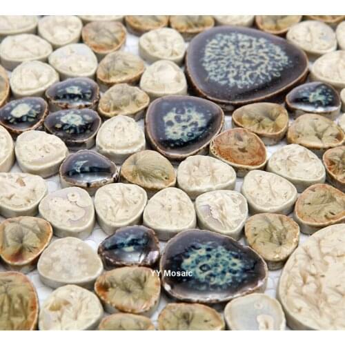 China Fambe White brown Ceramic Mosaic tiles for Kithchen backsplash Shower Bathroom wall sticker pool floor tile DIY Decorate