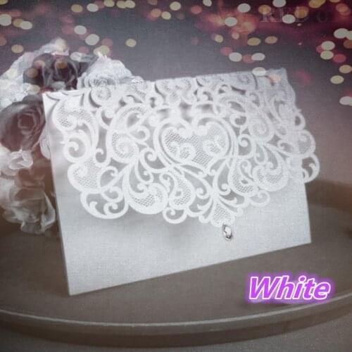 China Vintage Laser Cut Wedding Invitations White 50pcs Party Elegant Luxurious invitation Card Paper