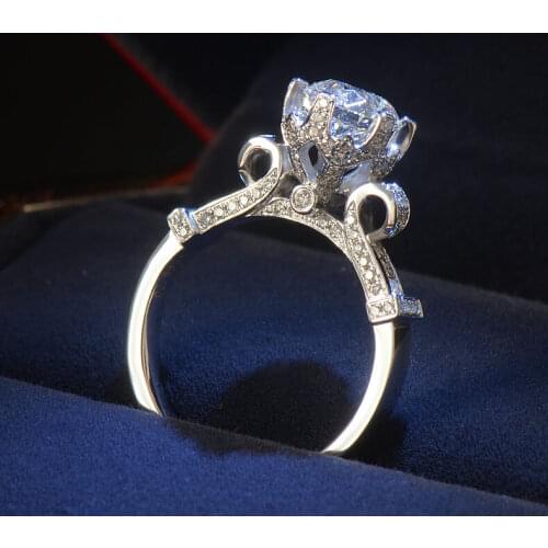 Choucong Size 4-10 Unique Desgin Luxury Jewelry 925 sterling silver 5A CZ Simulated Dianmond Wedding Crown Party Ring For Women