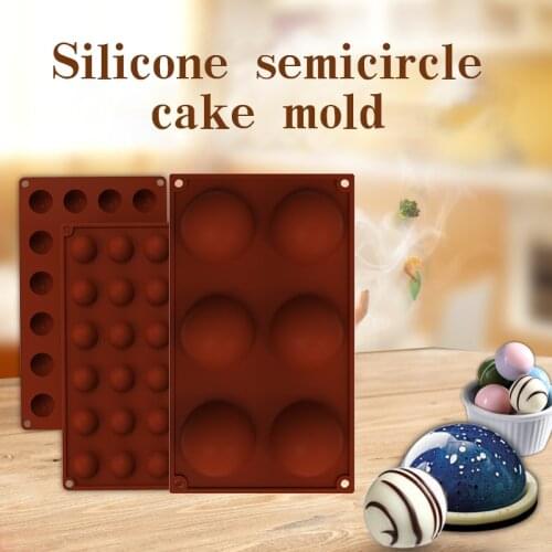 Brown Round Shape Cake Mold Half Ball Sphere Silicone Mold For Chocolate Dessert Jelly Mould DIY Decorating Cake Bakeware Tools