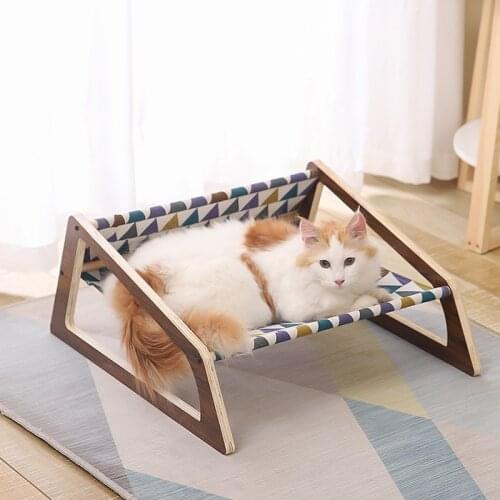 Cat Sofa Bed Solid Wood Pet Hammock Top Quality All Season Use Small Dog Puppy Cave Cats Basket Lounger