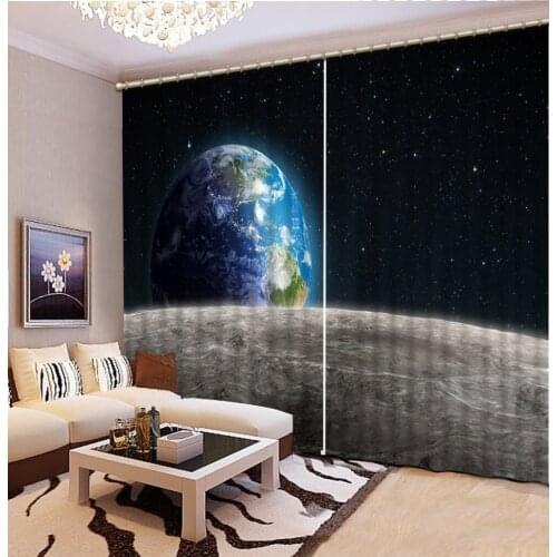 Beautiful Photo Fashion Customized 3D Curtains dark blue curtains