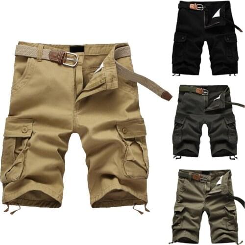 Summer overalls shorts mens trend casual pants thin five-point pants pants loose large size beach pants breeches