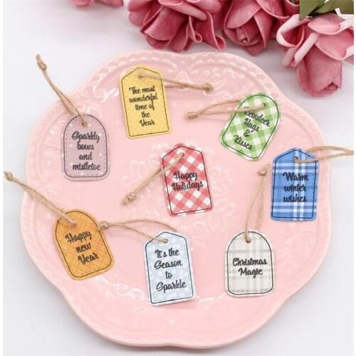 Cute Merry Christmas Gift Tags Metal Cutting Dies or Stamp for DIY Scrapbooking/photo album Decorative Embossing DIY Paper Cards