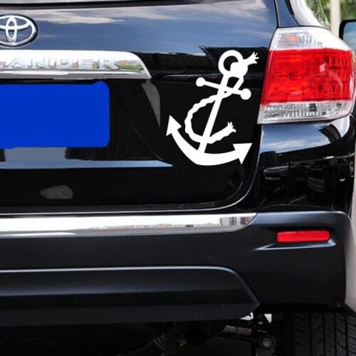 Fashion Sailboat Anchor Vinyl Decal Car Sticker Car Boat Window Wall Bumper Sailing Nautical Novelty Sticker Black And White