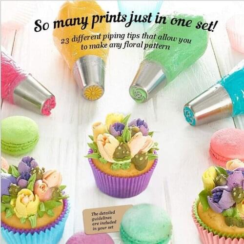 Stainless Steel Nozzles Set Silicone Pastry Bags Mouth Icing Piping Cream Cookie Baking Decor Tool DIY Cake Decorating Tips Set