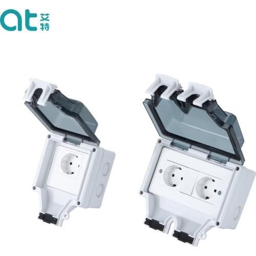 Outdoor Wall Switch Socket Weather&Dust Proof Power Outlet German Standard