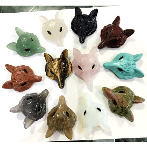 Natural stone Quartz Crystal tiger eye Carved Foxs shape Pendant for diy jewelry making necklac for men woman Free Shipping2pc