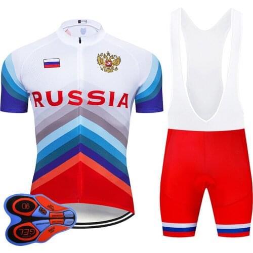 2022 New i2022 Team RUSSIA Summer Cycling Jersey 9D Bib Set MTB Uniform Red Bicycle Clothing Quick Dry Bike Wear Ropa ciclismo