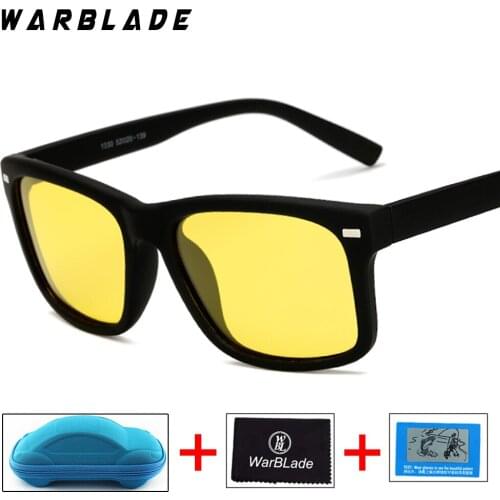 NEW Yellow Night Vision For Night Driving Polarized Sunglasses Square Mens Driver Safety Eyewears Cloudy Fog Day with box