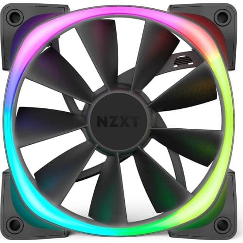 NZXT AER RGB 2-140mm RGB LED Fluid Dynamic Bearing PWM Fan for Hue 2 Single