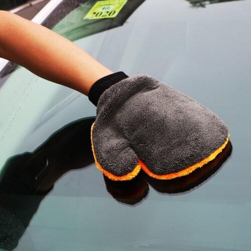 Car Washer Soft Microfiber Water Absorption Car Cleaning Washing Gloves Plush Wash Tools Car Accessories Auto Care