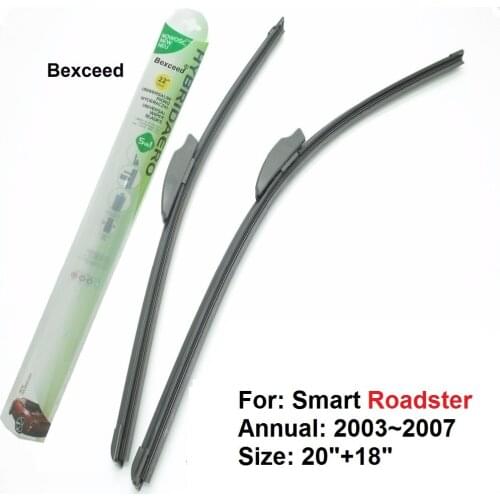 Bexceed of Car Windshield Flat Wiper Blade For Smart Roadster. 1 Pair(20"+18") 2003~2007