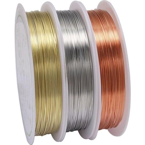 SP 0.2-1mm silver/gold/rose gold copper wire for Bracelet Necklace DIY Colorfast Beading Wire Jewelry Cord String Craft Making