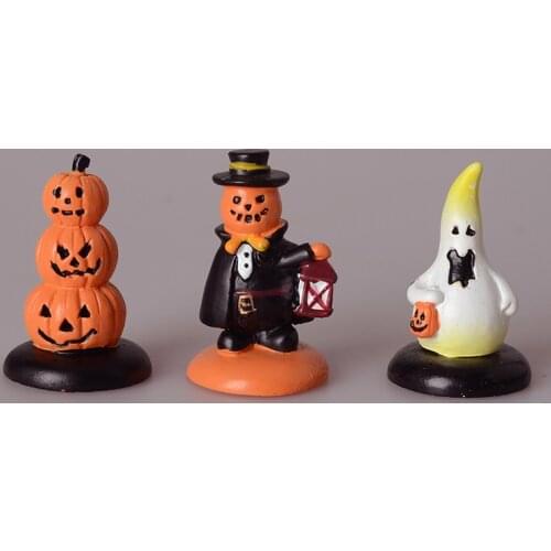 Pumpkin Jack Man Ghost Lantern Clown Micro Landscape Decoration Ornaments Resin Halloween Diy Ornaments Decoration Crafts
