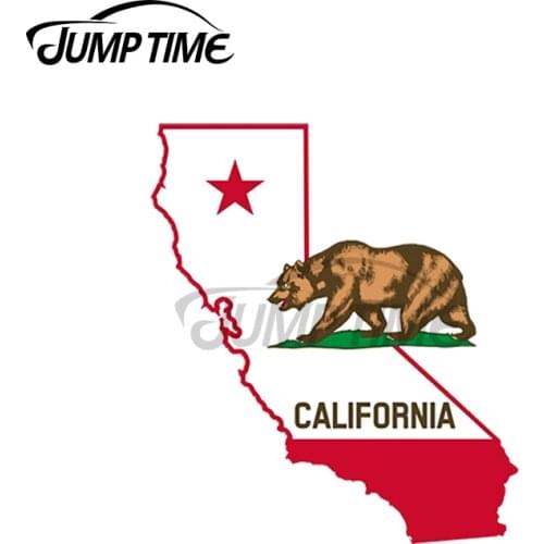 JumpTime 13 x3.8cm State of California Grizzly Bearand Flag Car Window Decals Waterproof Accessories Cartoon Car Sticker Graphic