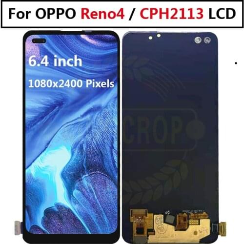 OLED For Oppo Reno 4 LCD Display With Touch Panel Screen Digitizer Assembly For oppo reno4 display CPH2113 lcd touch panel