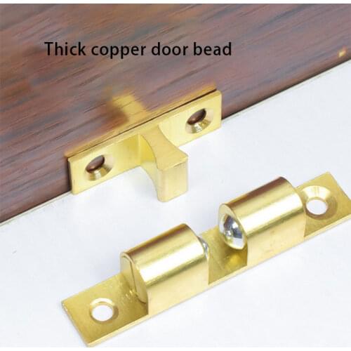 1pcs/set Brass Adjustable Double Ball Tension Roller Catch Latch Hardware Fitting for Cabinet Closet Furniture Door with Screws