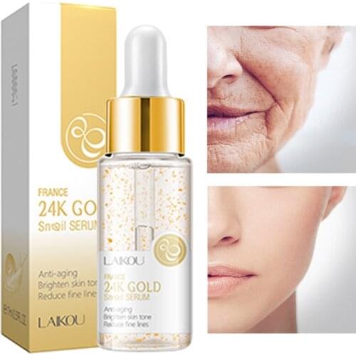1Pcs Face Serum Moisturizing Hydrating Anti-Wrinkle Anti-Aging Oil-Control Brighten Lighten Pores Gold Snail Skin Care 17ml