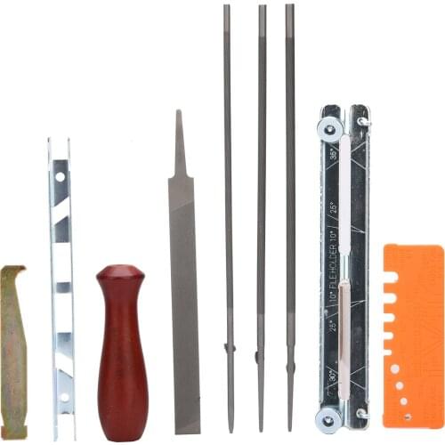 10pcs Chainsaw Sharpening Tool Chainsaw Chain Sharpening Kit Tool Set Guide Bar File Sharpener Tools For Sharpen Your Chainsaw