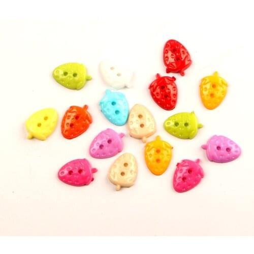 100Pcs Mixed Acrylic Strawberry Sewing Buttons For Clothes Scrapbooking Decorative Needlework Botone Handicraft DIY Accessories