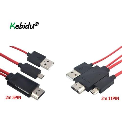 1080P Full HD Micro USB To HDMI-compatible Cable For MHL Output Audio Adapter HDTV 5Pin 11pin Adaptor
