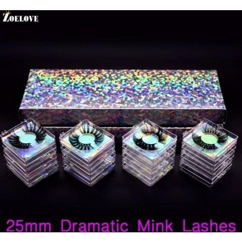 30/40/50/60pairs Eyelash Vendor Mink eyelashes Bulk Packaging Box Dramatic Lashes Mink Wholesale False Eyelashes 25mm Lashes