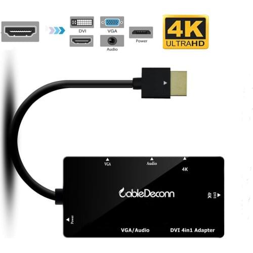 New 4 in1 HDMI-compatible Splitter to VGA DVI Audio Video Cable Multiport Adapter Converter for PS3 HDTV Monitor Laptop