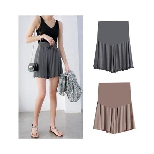 72810# Maternity Leisure Pants Summer High Waist Shorts Elastic Waist Pregnant Women Belly Support Pants Maternity Trousers