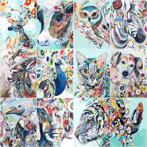 New Animals 5D DIY Diamond Painting Tiger lion Full Square/Round Drill Rhinestone Diamond Embroidery Crafts Home Decoration Gift