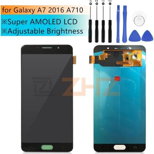AMOLED For SAMSUNG GALAXY A7 2016 A710 LCD Display Touch Screen Digitizer Assembly Replacement For 5.5" SAMSUNG A710 LCD