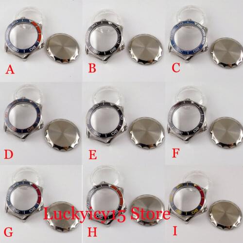 BLIGER 41mm Automatic Watch Case fit ETA 2836 MIYOTA 8215 821A Movement Solid/Seeing Back Sapphire Crystal Ceramic Insert