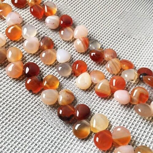 Natural Stone Water Drop Shape Loose Beads Red Agates Semifinished String Bead for Jewelry Making DIY Bracelet Necklace